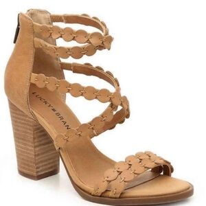 Lucky Brand Lameer Chunky Heeled Sandal Size 7 1/2